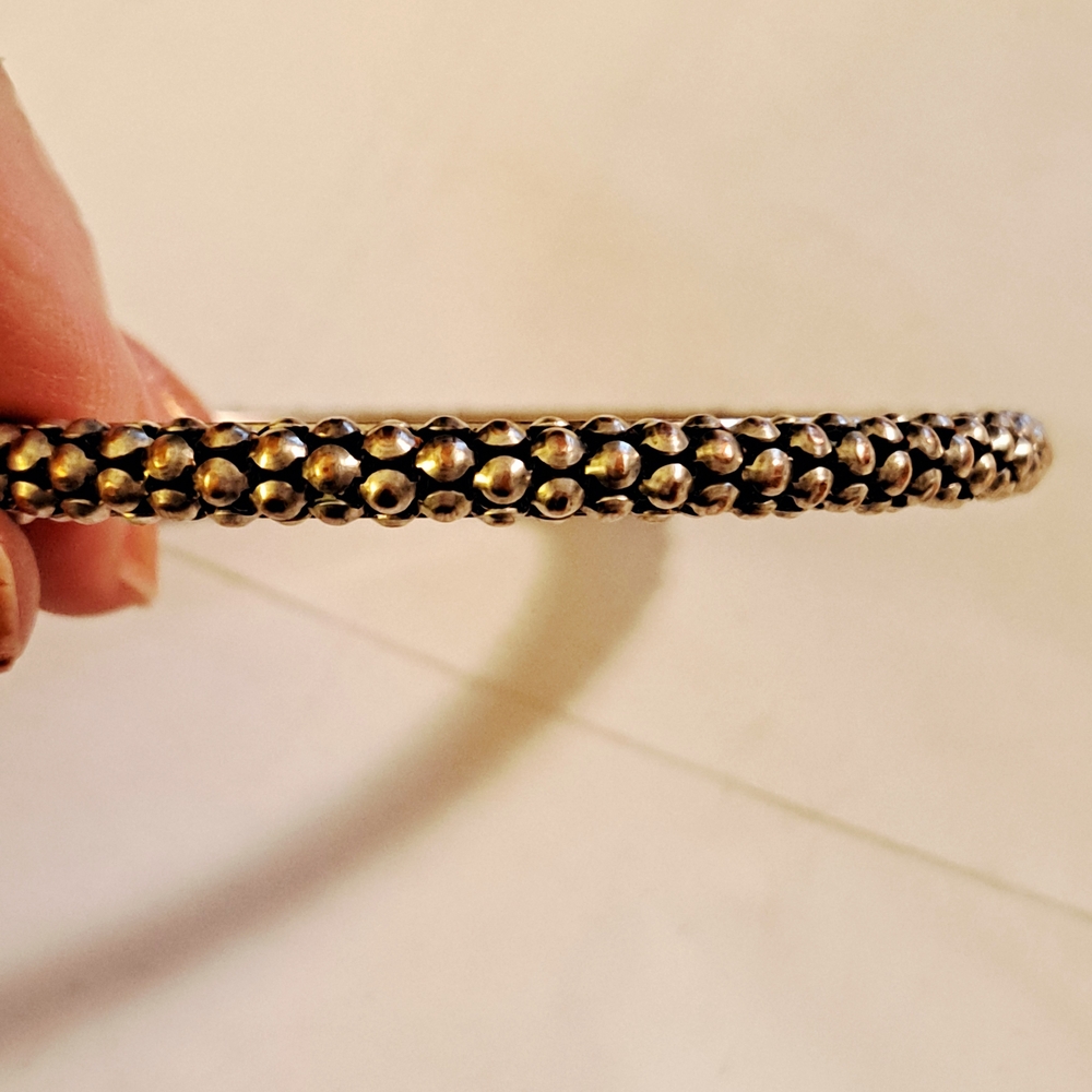 Gold Tone Mesh Studded Bangle Bracelet 3rd Down
